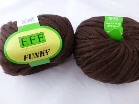 Funky by FFF Knitting Fever Yarn, Muliple Colors, 50 gm, Wool Acrylic Blend