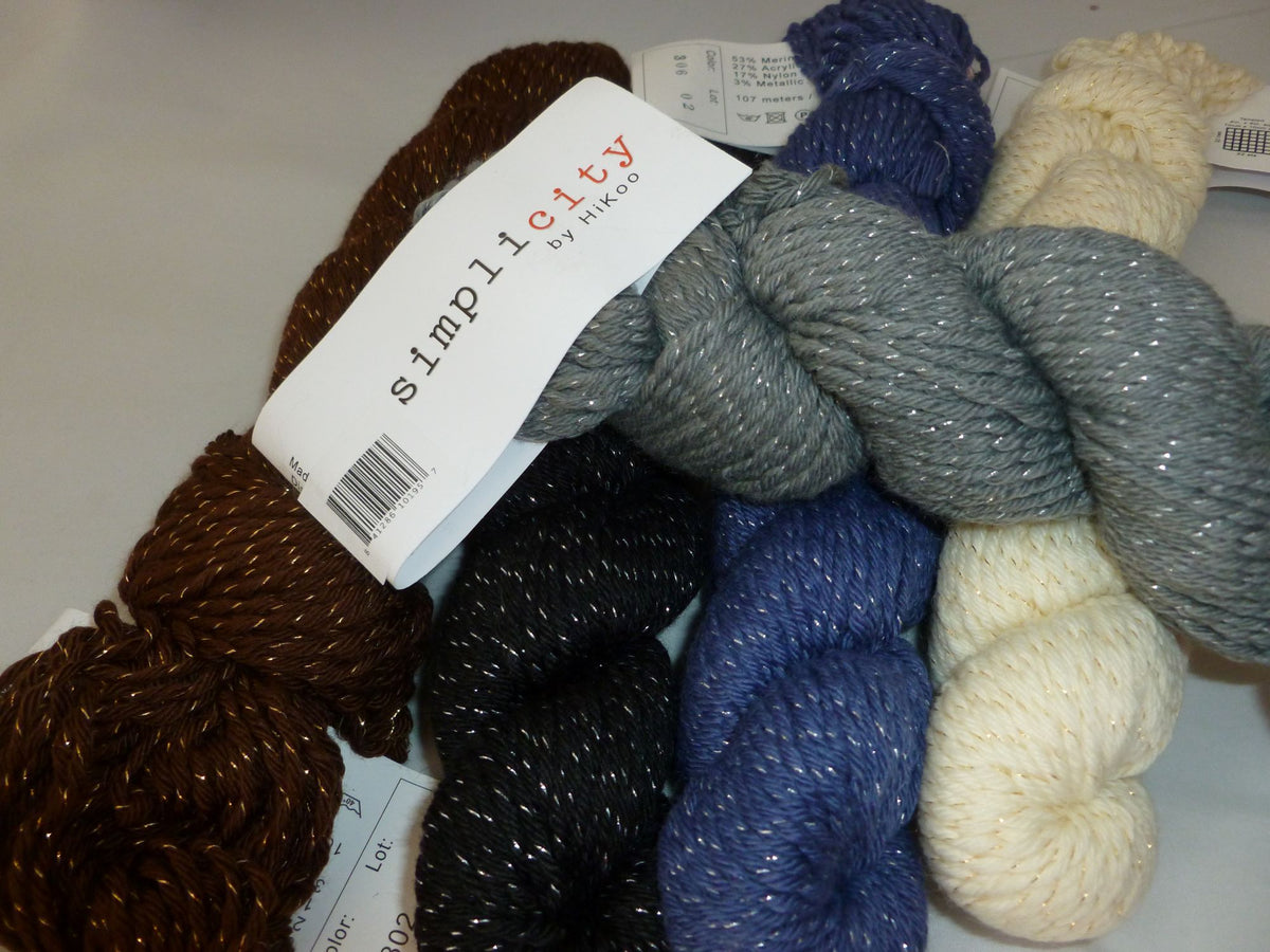 Simplicity Metallic by HiKoo, Merino Wool Acrylic Blend, 50 gm, DK ...