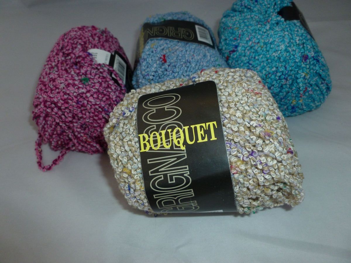 Bouquet by Grignsco Yarn, Cotton Acrylic Boucle, 50 gm | Felted for Ewe