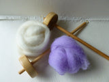 Top or Bottom Whorl Drop Spindles for Spinning Fiber into Yarn with Fiber - Felted for Ewe