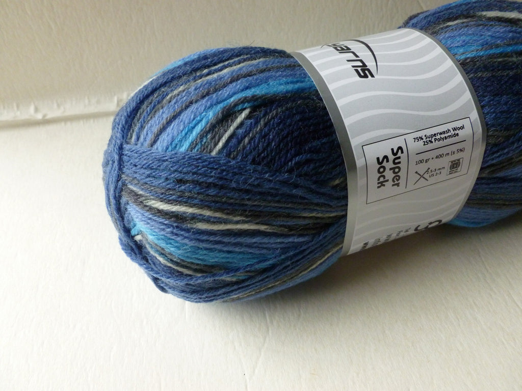 New Colors of Super Sock by Ice Yarns, Washable Wool, Self striping yarn