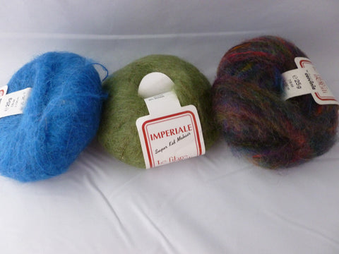Imperiale Super Kid Mohair by Le Fibre Nobili,  Multiple Colors, Worsted Kid Mohair blend - Felted for Ewe