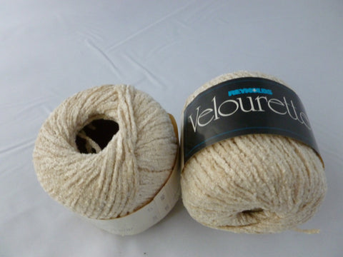 Cream 105 Velourette by Reynolds yarn, Rayon Ribbon yarn - Felted for Ewe