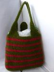 Felted Purse, Hand Knit Felted Large Hand Bag - Felted for Ewe