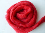 Wool Roving, Dark Red Heather by Bartlett yarns - Felted for Ewe