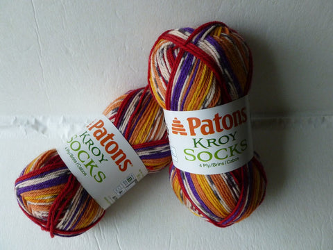 Yarn Sale - Sunset Stripes 4 Ply Kroy Socks by Patons