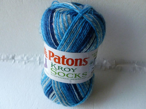 Sing&#39;n in the Blues Strips Kroy Socks by Patons