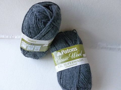 Dark Grey Heather Classic Wool  DK Superwash by Patons - Felted for Ewe