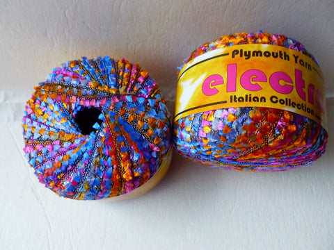 Rainbow 6 Electra The Italian Collection by Plymouth Yarn, Ribbon, Flags - Felted for Ewe