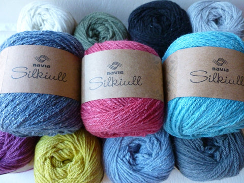 10% Off Retail  Silkiull by Navia Yarns,  Silk Wool Blend, 50 gm, Sport Weight - Felted for Ewe
