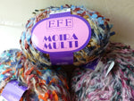 Moira Multi by FFF Knitting Fever Yarn, Bulky, Acrylic Mohair Blend, Ribbon Flags, 50 gm - Felted for Ewe