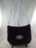 Felted Purse, Hand knit Felted Small Wedding or Evening Clutch with Chain Strap - Felted for Ewe