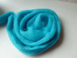 Turquoise Romney and Merino Blend Wool Roving - Felted for Ewe