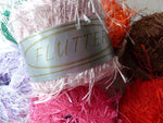 Solid and Metallic Flutter Print Eyelash by Knitting Fever (KFI), Polyester Eyelash, 50 gm - Felted for Ewe