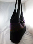 Felted Purse, Hand Knit Felted Large Hand Bag - Felted for Ewe