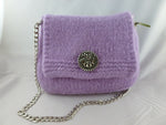 Felted Purse, Hand knit Felted Small Wedding or Evening Clutch with Chain Strap - Felted for Ewe
