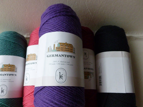 15% Off Retail  Germantown b Kelbourne Woolens,  100 Percent Wool, 100 gm, Worsted, Made in the US - Felted for Ewe