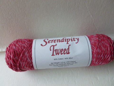 Wild Rose Serendipity Tweed Yarn by Brown Sheep Company, Cotton Wool Blend - Felted for Ewe