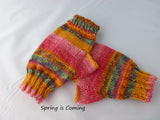 Print Fingerless Mittens, Hand Knit, Superwash Wool, Multiple Colors - Felted for Ewe