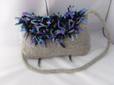 Hand Knit Felted Medium Hand Bag with Flap, Shoulder Strap and Outside Pocket, Felted Purse, Multiple Colors - Felted for Ewe