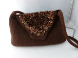 Hand Knit Medium Felted Purse with Flap and Shoulder Strap, Felted Bag, Multiple Colors - Felted for Ewe