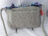 Hand Knit Felted Medium Hand Bag with Flap, Shoulder Strap and Outside Pocket, Felted Purse, Multiple Colors - Felted for Ewe
