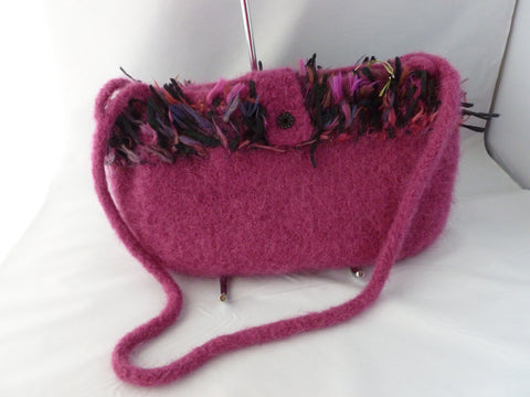 Hand Knit Felted Medium Hand Bag with Shoulder Strap, Felted Purse, Multiple Colors - Felted for Ewe