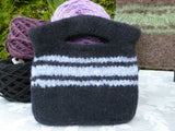 Felted Purse, Brown or Black Handknit Felted Mini Clutch - Felted for Ewe