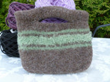 Felted Purse, Brown or Black Handknit Felted Mini Clutch - Felted for Ewe