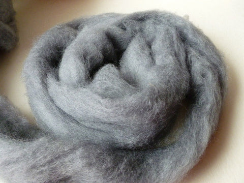Steel gray Romney and Merino Blend Wool Roving - Felted for Ewe