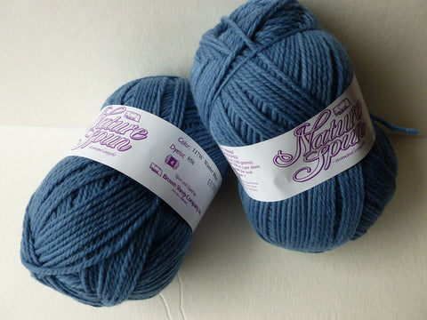Winter Blue  Nature Spun Worsted by Brown Sheep Company, 100% Wool, Felting Yarn - Felted for Ewe