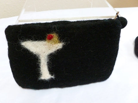 Felted Small Bag, Small Felted Cosmetic Bag, Small  Felted Purse - Felted for Ewe