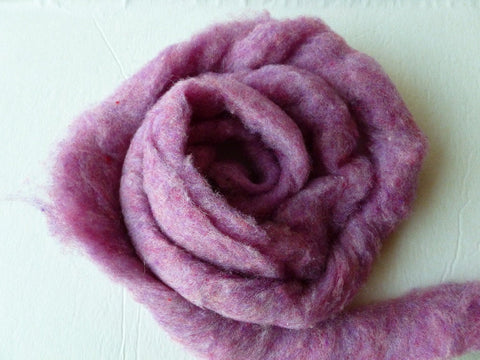 Wool Roving, Raspberry by Bartlett yarns - Felted for Ewe