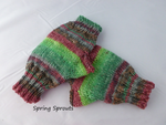 Print Fingerless Mittens, Hand Knit, Superwash Wool, Multiple Colors - Felted for Ewe
